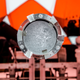 A Greenland ice core in a drill barrel.